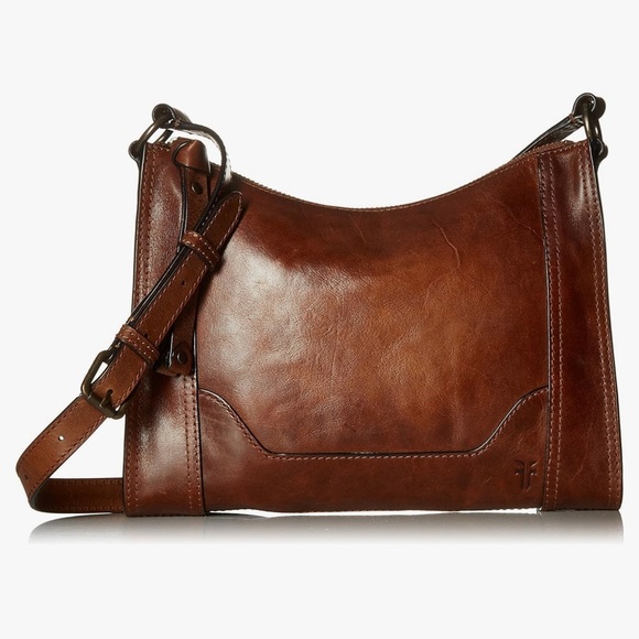 FRYE Melissa Zip Leather Crossbody Bag Leather Dark Brown Handbag AUTHENTIC NEW - Picture 5 of 14